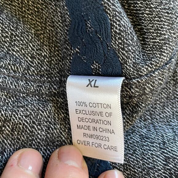 Mens Blue Print Button Down Casual Heavyweight Cotton Southwestern Print Size XL - Picture 7 of 9